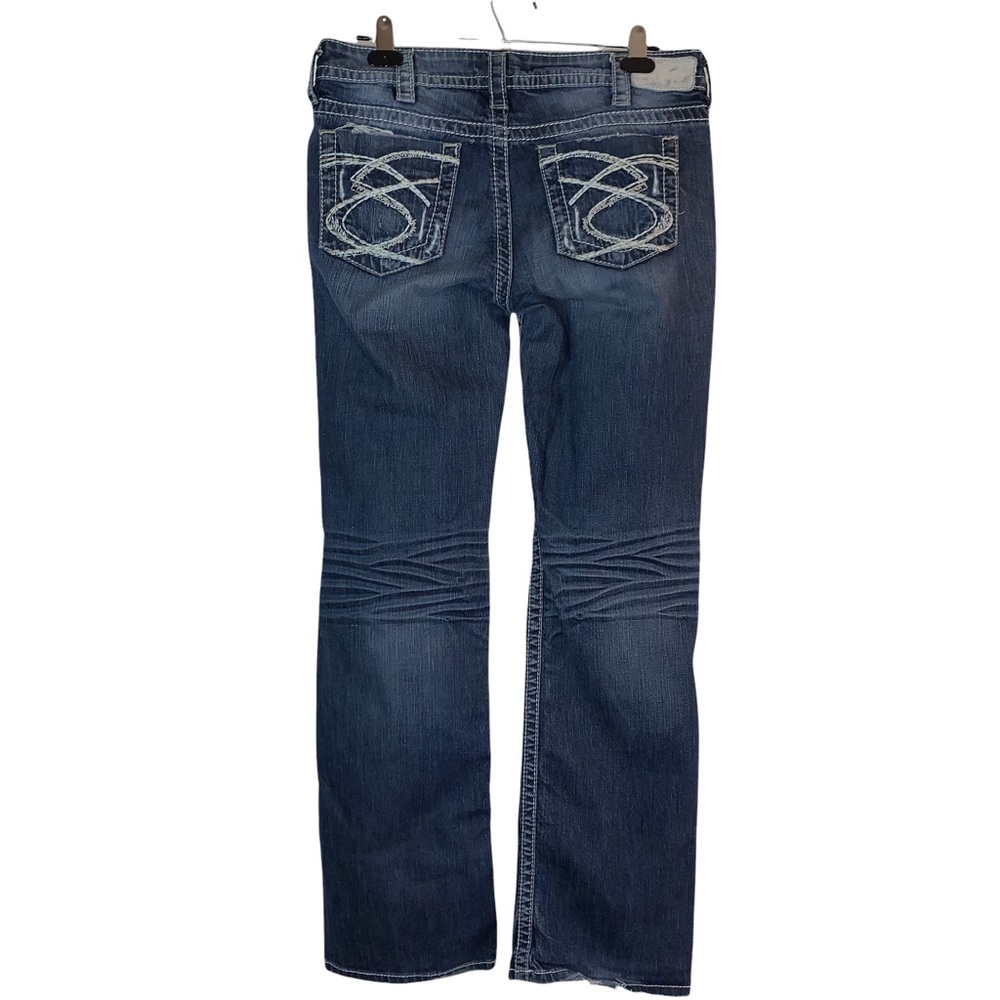 Silver Lola 17" Straight Leg Blue Jeans Distressed Women's  33x30.